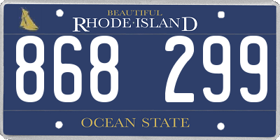 RI license plate 868299