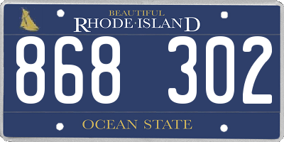 RI license plate 868302