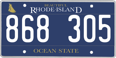 RI license plate 868305