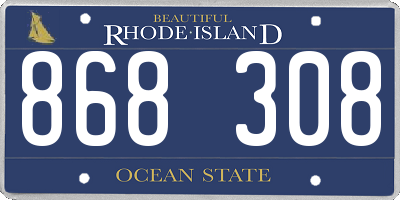 RI license plate 868308