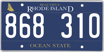 RI license plate 868310