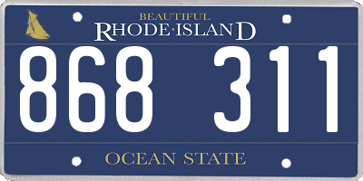 RI license plate 868311