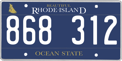RI license plate 868312