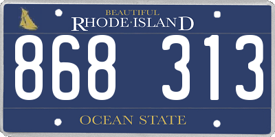 RI license plate 868313