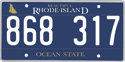 RI license plate 868317