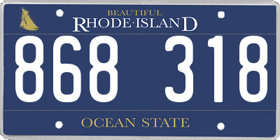 RI license plate 868318