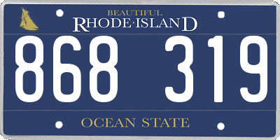 RI license plate 868319