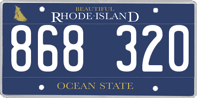 RI license plate 868320