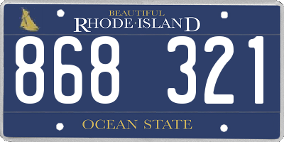 RI license plate 868321