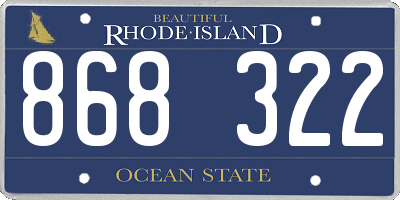 RI license plate 868322