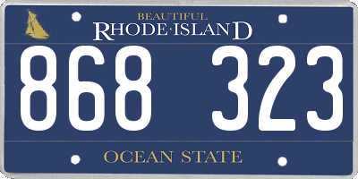 RI license plate 868323