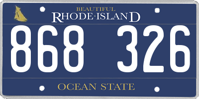 RI license plate 868326