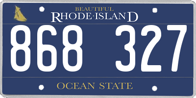 RI license plate 868327
