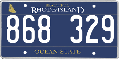 RI license plate 868329