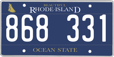 RI license plate 868331