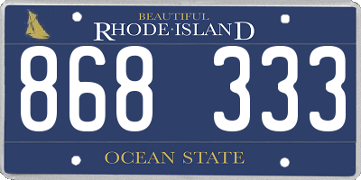 RI license plate 868333