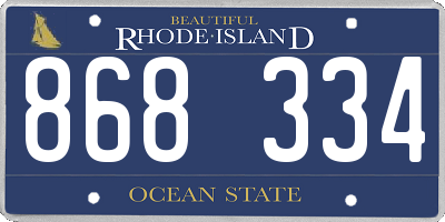 RI license plate 868334