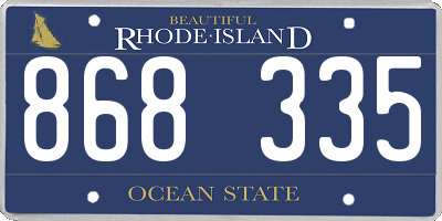 RI license plate 868335