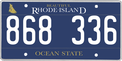 RI license plate 868336