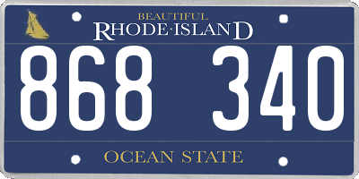 RI license plate 868340