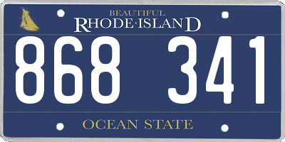 RI license plate 868341