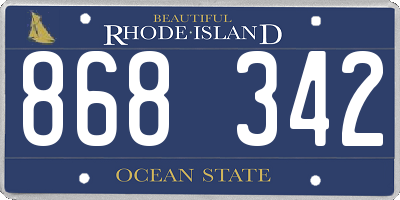 RI license plate 868342