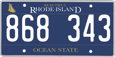 RI license plate 868343