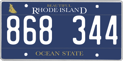 RI license plate 868344