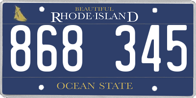 RI license plate 868345