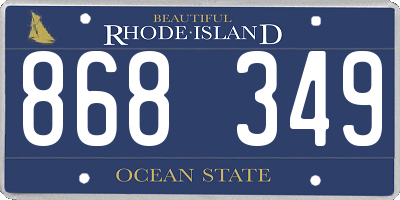 RI license plate 868349