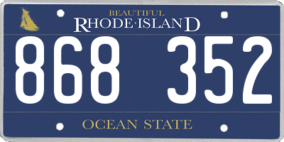 RI license plate 868352