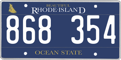 RI license plate 868354