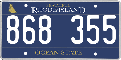 RI license plate 868355