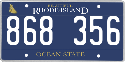 RI license plate 868356