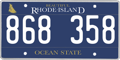 RI license plate 868358