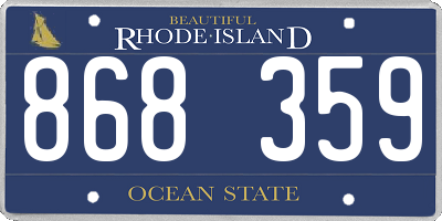 RI license plate 868359