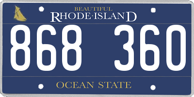 RI license plate 868360
