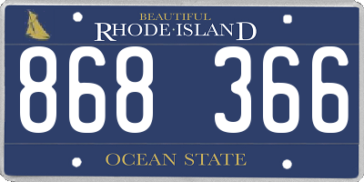 RI license plate 868366