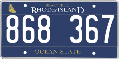 RI license plate 868367