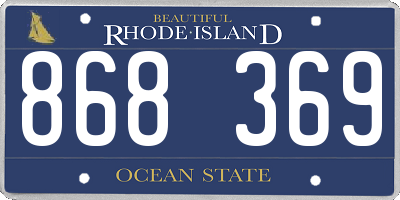 RI license plate 868369