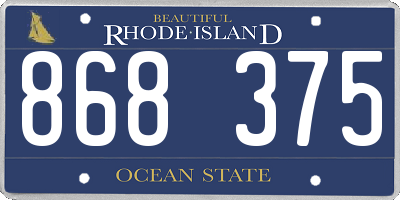 RI license plate 868375