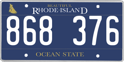 RI license plate 868376