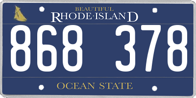 RI license plate 868378