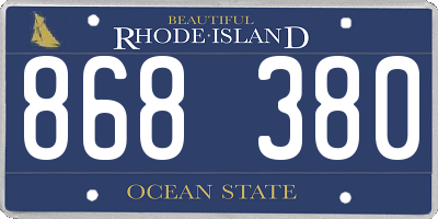 RI license plate 868380