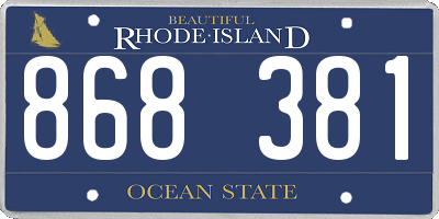 RI license plate 868381