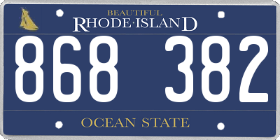 RI license plate 868382