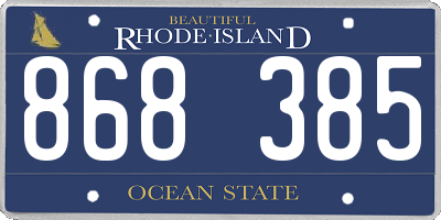 RI license plate 868385