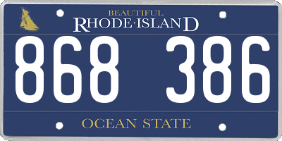 RI license plate 868386