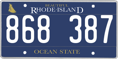 RI license plate 868387