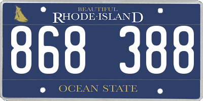 RI license plate 868388